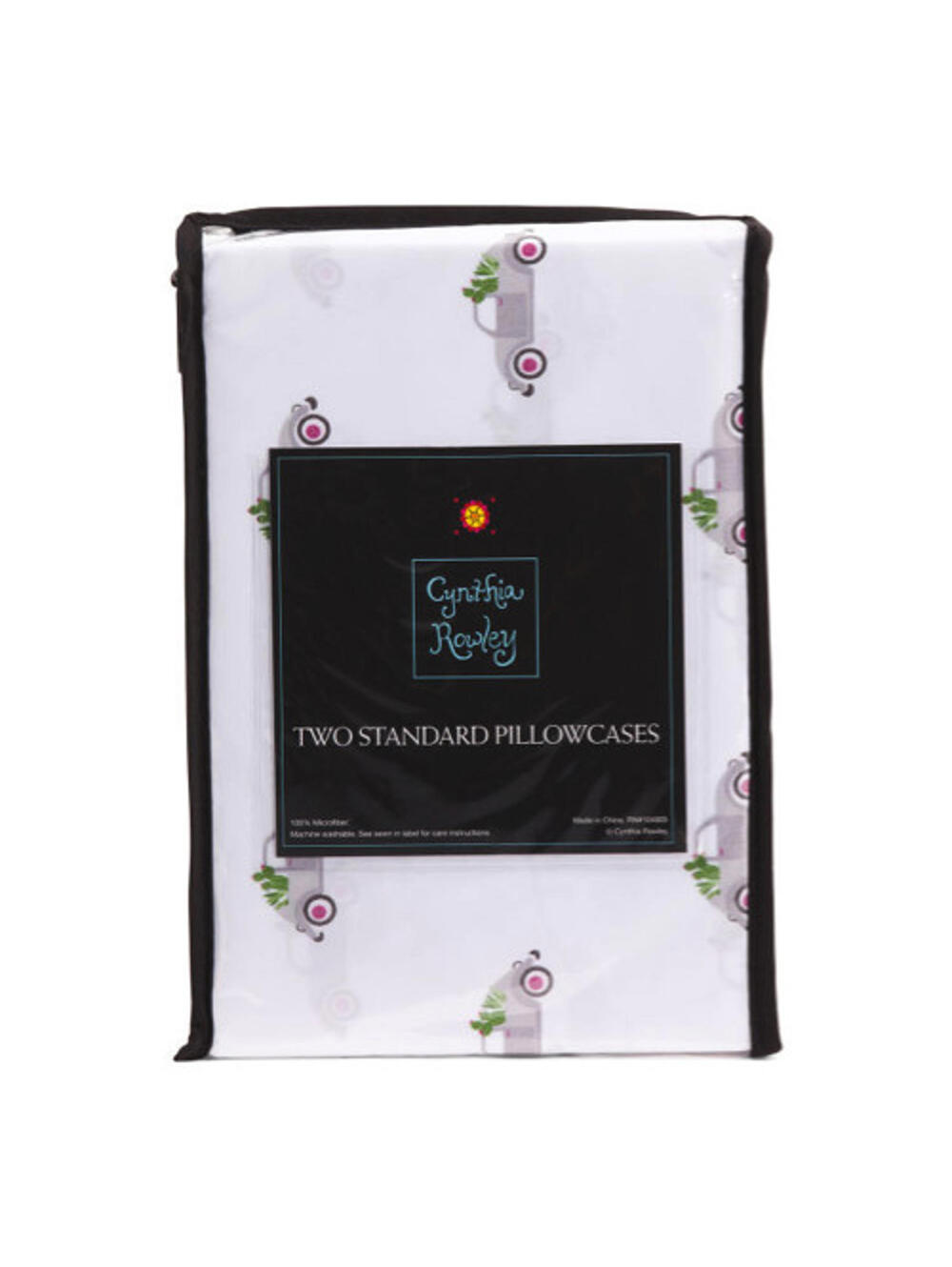 NWT Cynthia Rowley Pair 2 White Gray Cactus Car Pillowcase Set Standard 20x30